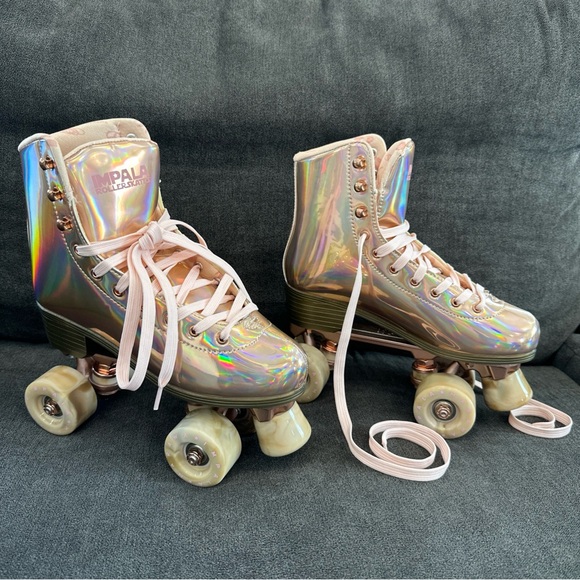 IMPALA Holographic Roller Skates, Marawa Pink Rose Gold Retro Disco Y2K - Size 8 - Picture 10 of 15